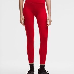 Excellent Condition- Lululemon Swift Speed Leggings in Oxford Red